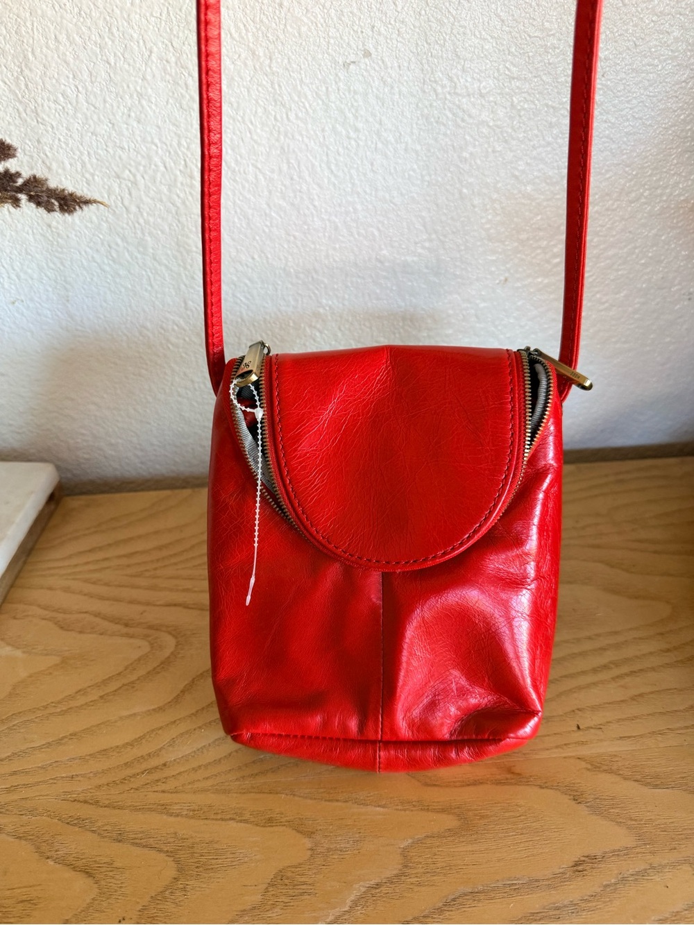 HOBO Red Leather Crossbody Bag